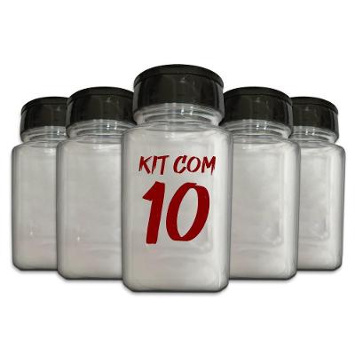 Pote Tempero Kit 10 Potes+24 Etiquetas Adesivas Transparente