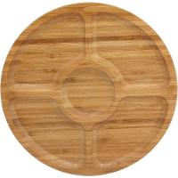 Table Petisqueira 2X25X25Cm Bambu Natural Com 5 Divisoes - 1