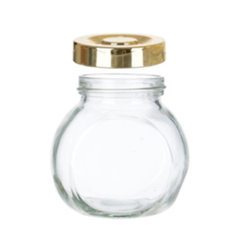 Kit 3 Porta Temperos Em Vidro Com Tampa Metálica Dourado 170ml - D'rossi - 4