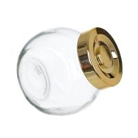 Kit 3 Porta Temperos Em Vidro Com Tampa Metálica Dourado 170ml - D'rossi - 3