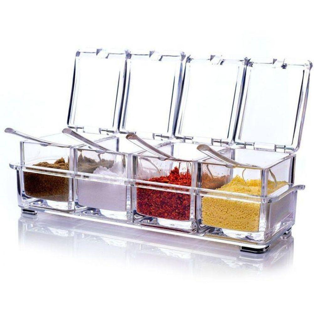 Kit Porta Condimentos Temperos Acrílico Crystal Seasoning Kit - 2