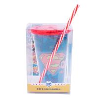 Copo Com Canudo Super Homem Dc Comics 450ml Tasco Inport - 2