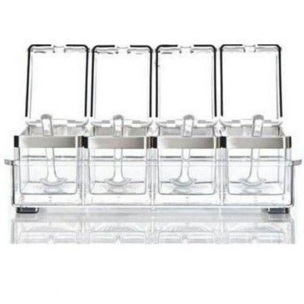 Porta Temperos Condimentos Acrílico Potes Organizadores Diet Para Cozinha - 2