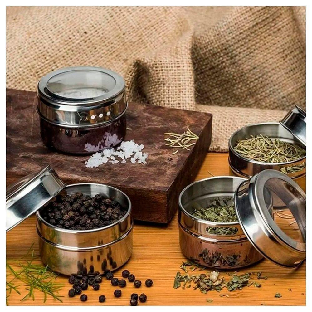 Porta Condimento Tempero Magnético Inox 3 Potes Com Imã - 2