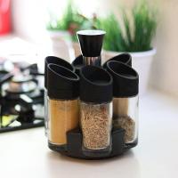 Porta Condimentos Temperos 6 Peças Cozinha Suporte Giratorio Para Casa Restaurantes - 2
