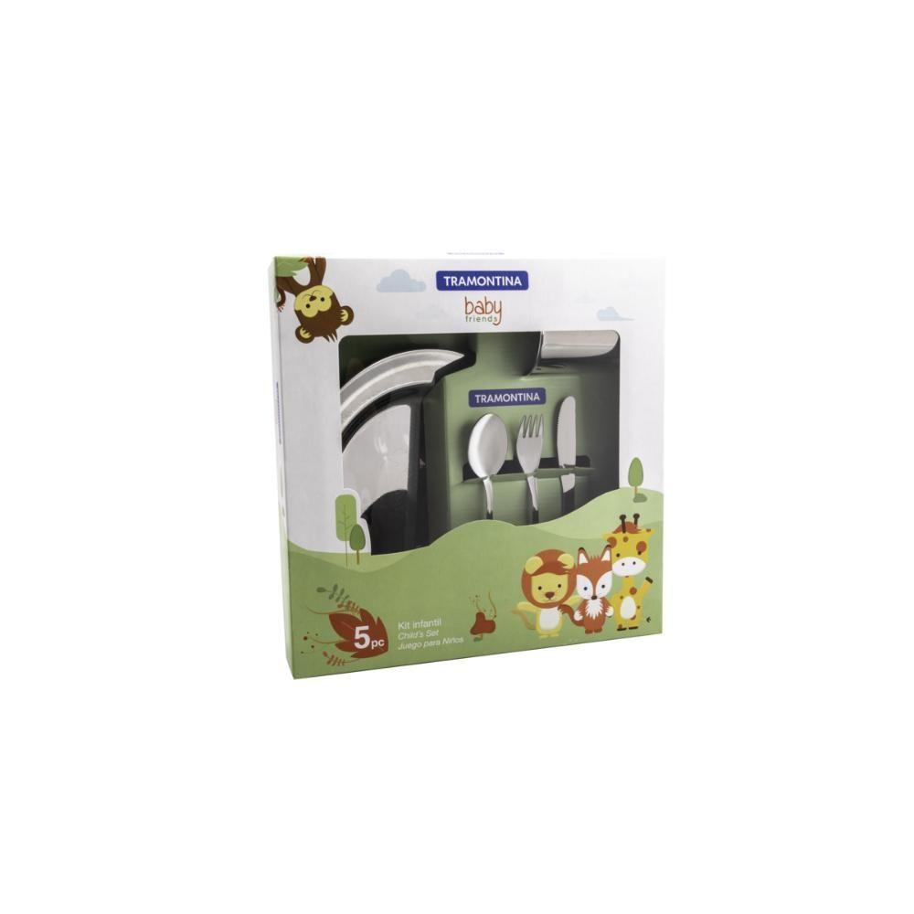 Kit Infantil Tramontina Para Refeição Em Aço Inox 5 Peças - 1