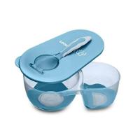 Prato Fundo Com Divisória E Colher Azul - Multikids - 1