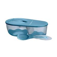 Prato Fundo Com Divisória E Colher Azul - Multikids - 2