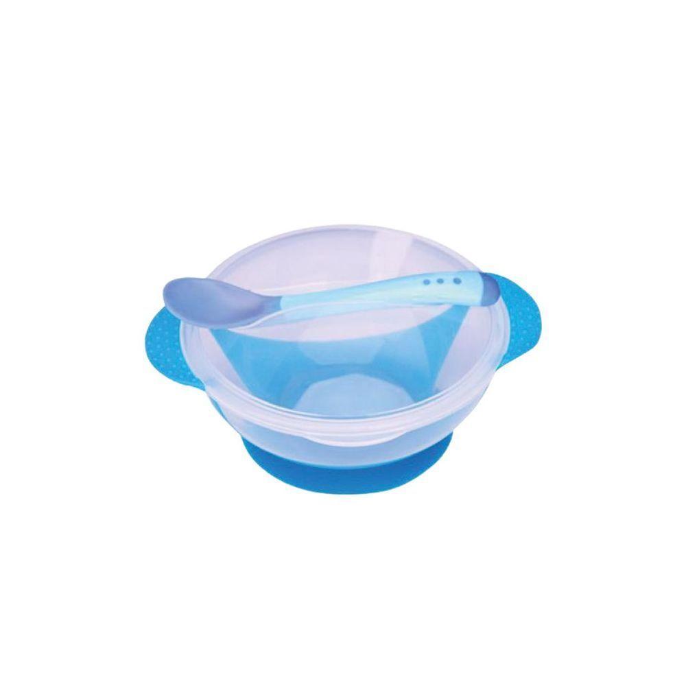 Prato Infantil Com Ventosa Colher 350Ml Azul - Western Baby - 2