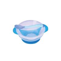 Prato Infantil Com Ventosa Colher 350Ml Azul - Western Baby - 2