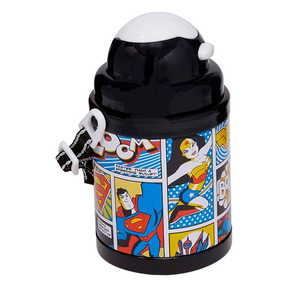 Garrafa Com Canudo Gibi Liga Da Justiça 380Ml - Tasco Inport - 1