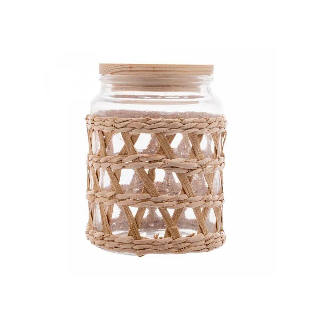 Porta Mantimentos Redondo Em Vidro Com Sisal Wolff 750ml - 1