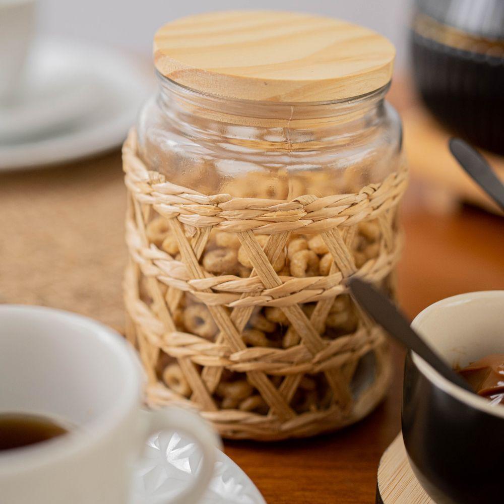 Porta Mantimentos Redondo Em Vidro Com Sisal Wolff 750ml - 2