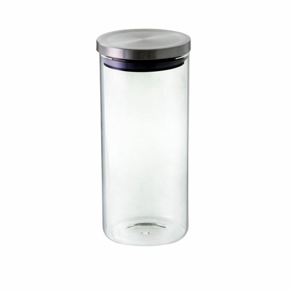 Porta Mantimentos Redondo Em Vidro Borossilicato Inox Mimo Style 1,3l - 1