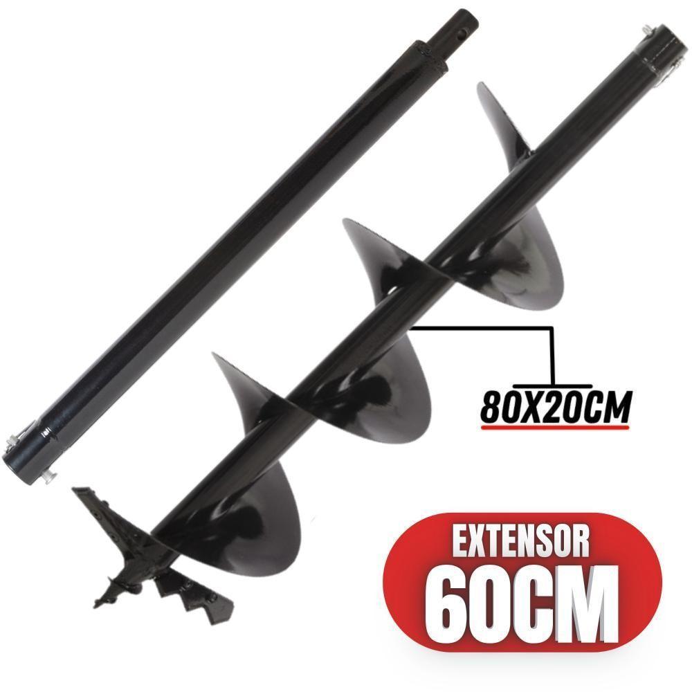 Broca de Espiral 80x20cm Reforço Em Widea Encaixe 20mm - 1