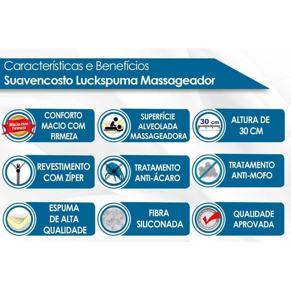 Travesseiro Suavencosto Triangular Confort Luck Anatômico (45X65X30) - Luckspuma - 2