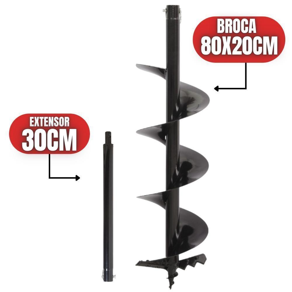Broca Para Perfuradores De Solo 80x20cm Com Encaixe De 20mm - 1