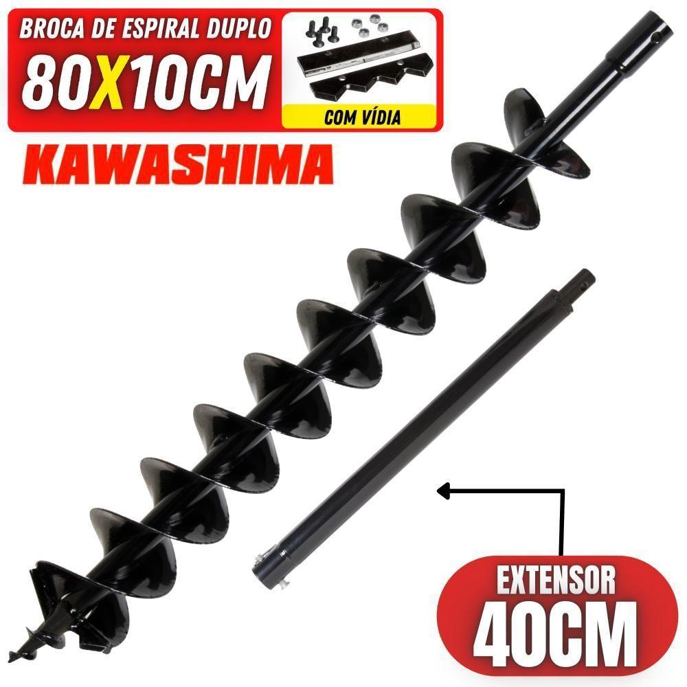 Broca C/ Lâmina De Vídia Com Espiral Duplo 80x10cm Kawashima - 1
