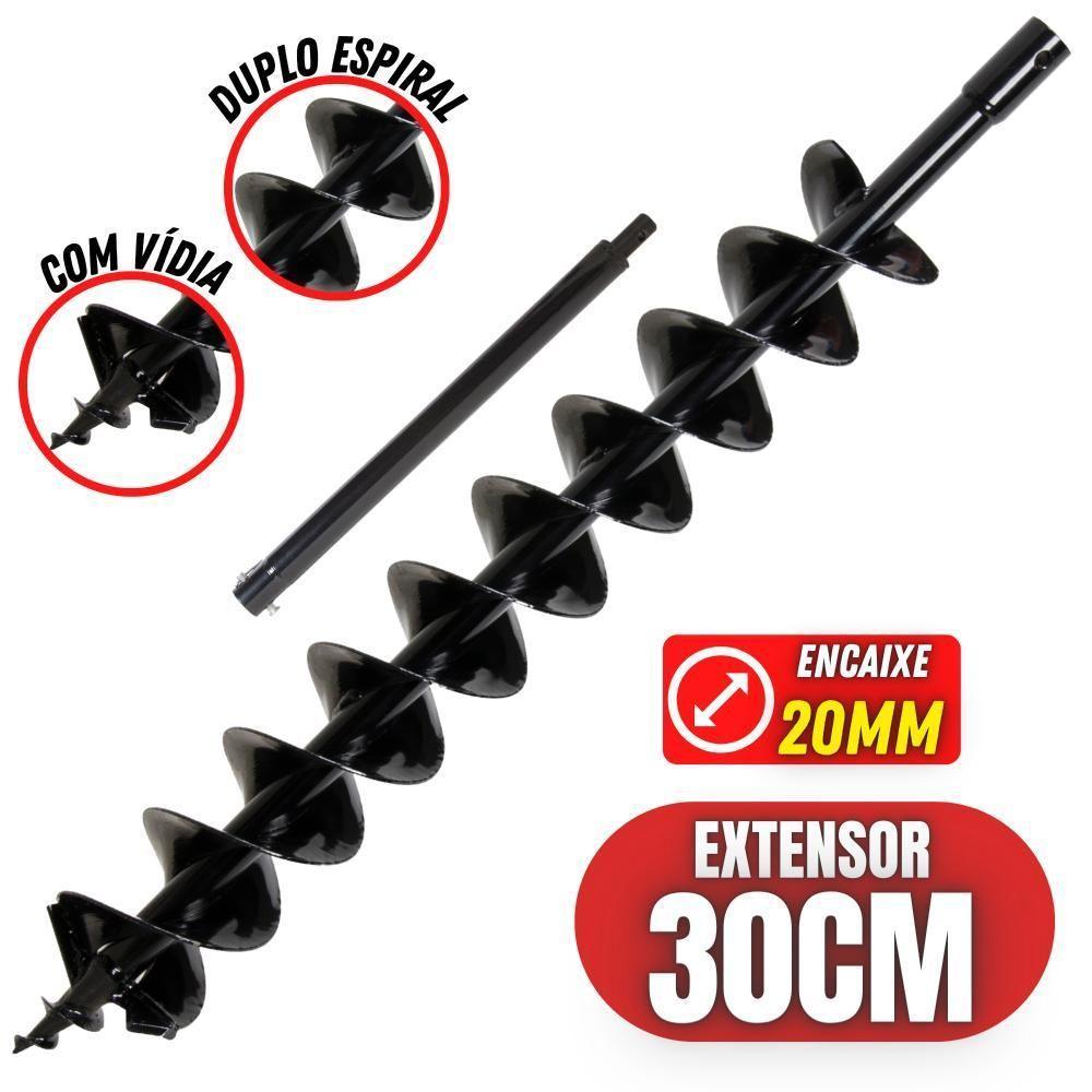 Broca Com Espiral Duplo E Vídia 80x10cm + Alongador De 30cm - 1