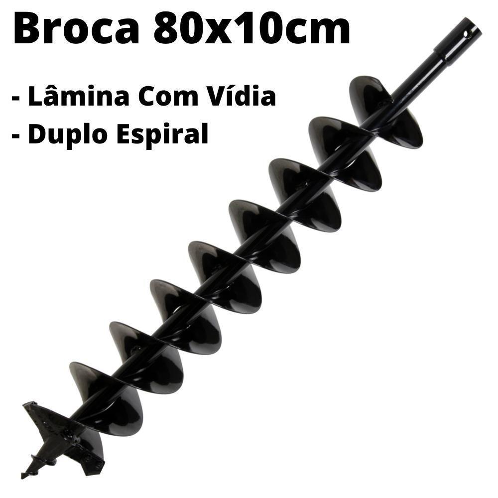 Broca Com Espiral Duplo E Vídia 80x10cm + Alongador De 30cm - 2