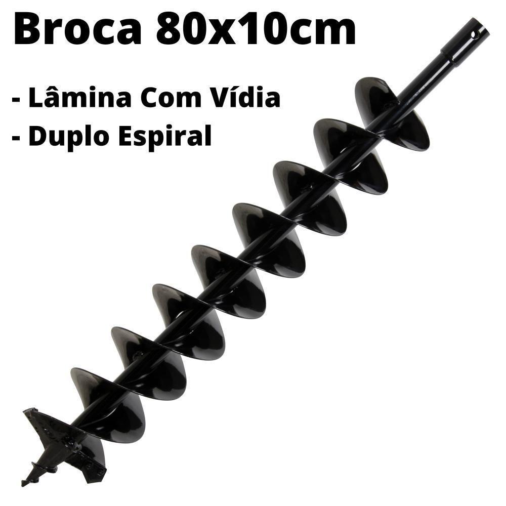 Broca 80x10cm Kawashima De Ferro Com Espiral Duplo E Lâmina - 4