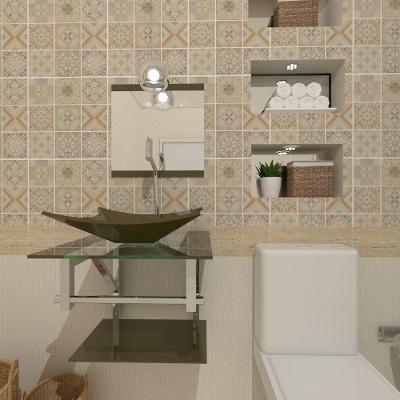 Kit Gabinete de Vidro 45cm Cuba Retangular e Torneira Algarve