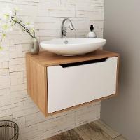 Gabinete Banheiro Suspenso 60cm Com 1 Porta Multimóveis Cr10123 Amêndoa-branco Amêndoa-branco - 3