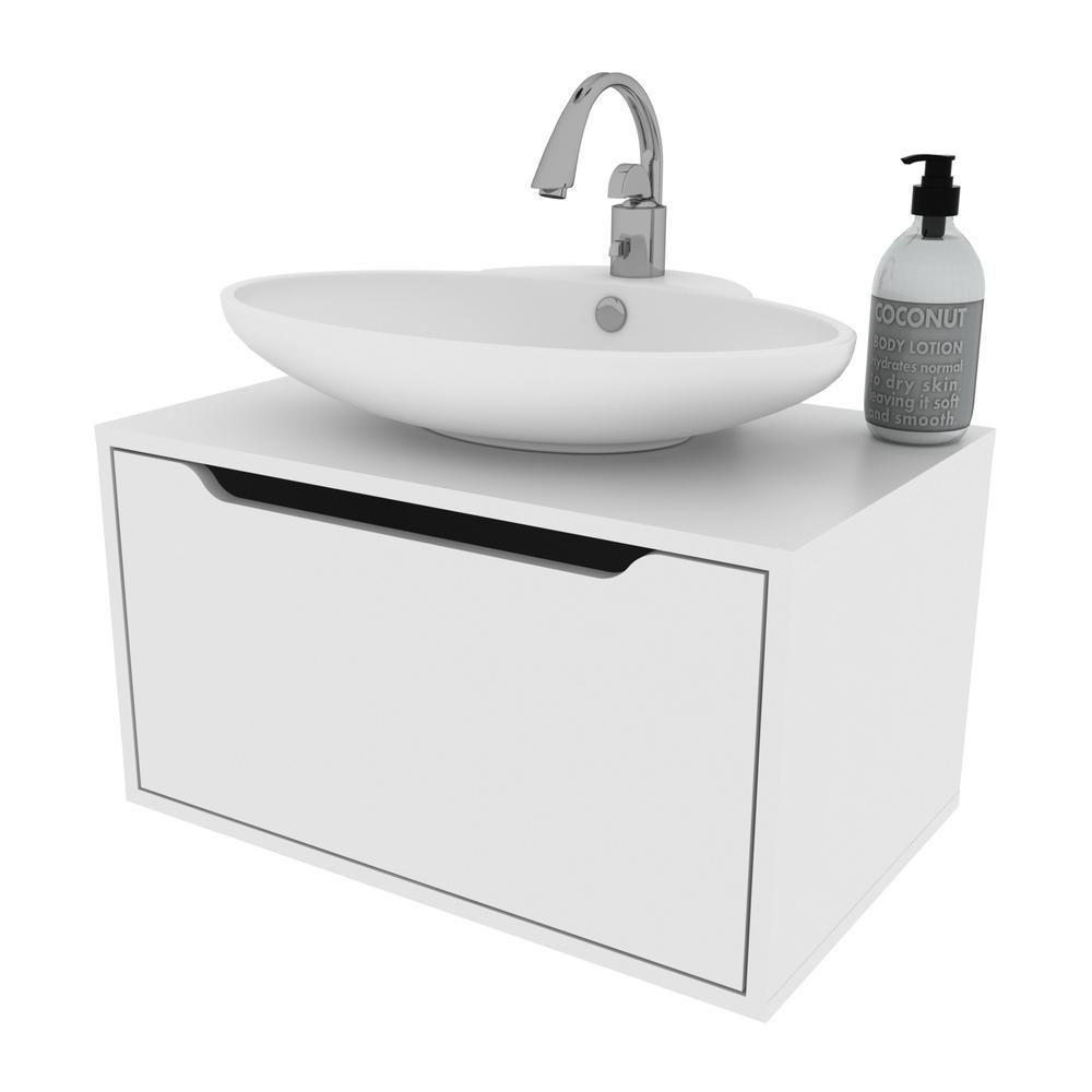 Gabinete Banheiro Suspenso 60cm Com 1 Porta Multimóveis Cr10123 Branco Branco - 1