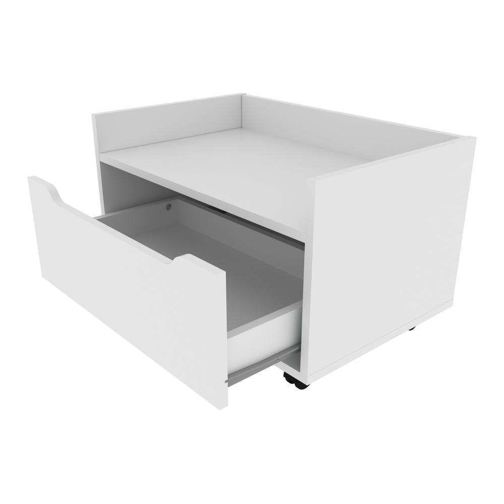 Gabinete Banheiro 60cm Com 1 Gaveta E Rodízios Multimóveis Cr10124 Branco Branco - 3
