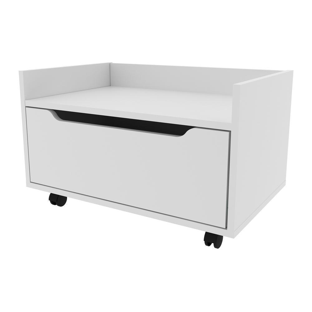 Gabinete Banheiro 60cm Com 1 Gaveta E Rodízios Multimóveis Cr10124 Branco Branco - 5
