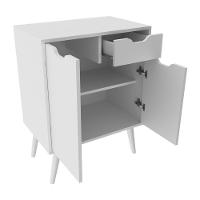 Gabinete Banheiro 60cm 2 Portas E 1 Gaveta Retrô Multimóveis Cr10118 Branco Branco