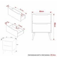 Gabinete Banheiro 60cm 2 Gavetas Retrô Multimóveis Cr10119 Amêndoa Amêndoa - 3
