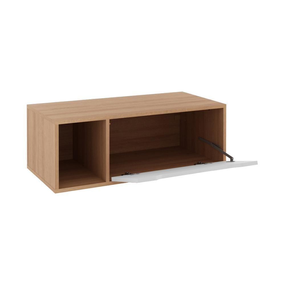 Gabinete Banheiro 80cm Com 1 Porta E Nicho Multimóveis Cr10122 Amêndoa-branco Amêndoa-branco - 3