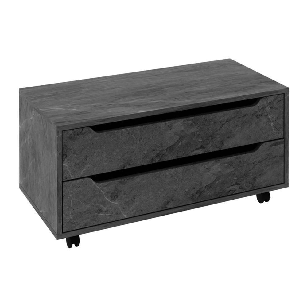 Gabinete Banheiro 80cm 2 Gavetas Retrô Com Rodízios Multimóveis Cr10121 Mármore Lunar Mármore Lunar - 2