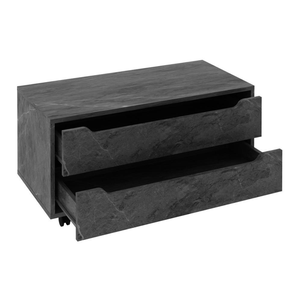 Gabinete Banheiro 80cm 2 Gavetas Retrô Com Rodízios Multimóveis Cr10121 Mármore Lunar Mármore Lunar - 5