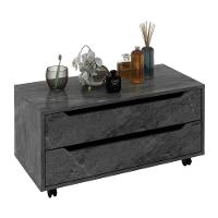 Gabinete Banheiro 80cm 2 Gavetas Retrô Com Rodízios Multimóveis Cr10121 Mármore Lunar Mármore Lunar - 1