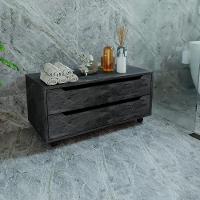 Gabinete Banheiro 80cm 2 Gavetas Retrô Com Rodízios Multimóveis Cr10121 Mármore Lunar Mármore Lunar