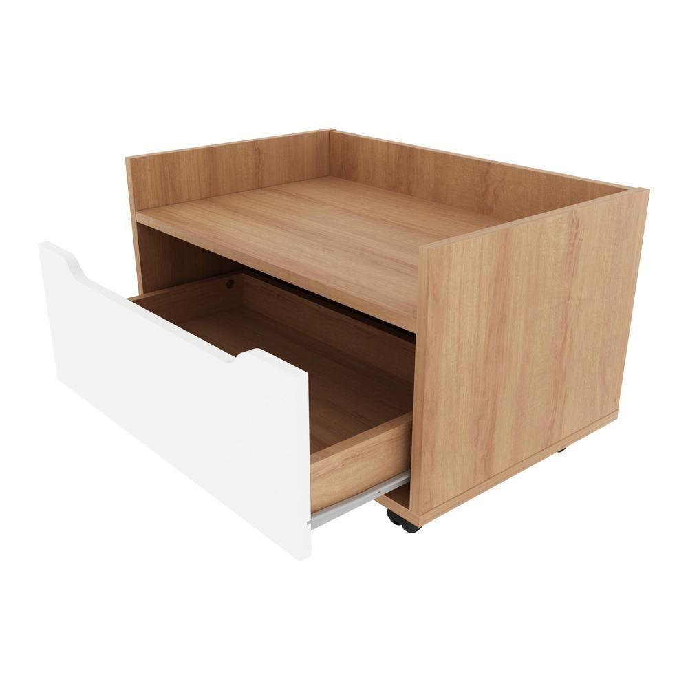 Gabinete Banheiro 60cm Com 1 Gaveta E Rodízios Multimóveis Cr10124 Amêndoa-branco Amêndoa-branco - 5