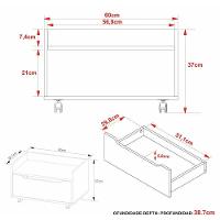 Gabinete Banheiro 60cm Com 1 Gaveta E Rodízios Multimóveis Cr10124 Amêndoa-branco Amêndoa-branco - 2