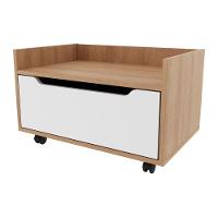 Gabinete Banheiro 60cm Com 1 Gaveta E Rodízios Multimóveis Cr10124 Amêndoa-branco Amêndoa-branco - 3