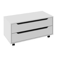 Gabinete Banheiro 80cm 2 Gavetas Retrô Com Rodízios Multimóveis Cr10121 Branco Branco - 2
