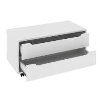 Gabinete Banheiro 80cm 2 Gavetas Retrô Com Rodízios Multimóveis Cr10121 Branco Branco