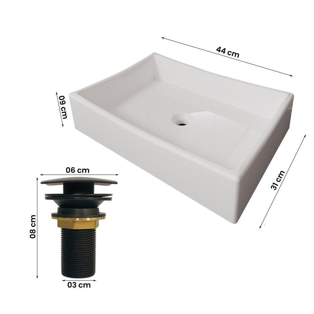 Gabinete Banheiro Star Com Cuba Dalla E Valvula Click Black Preto Fosco/naturale Preto Fosco/naturale - 5