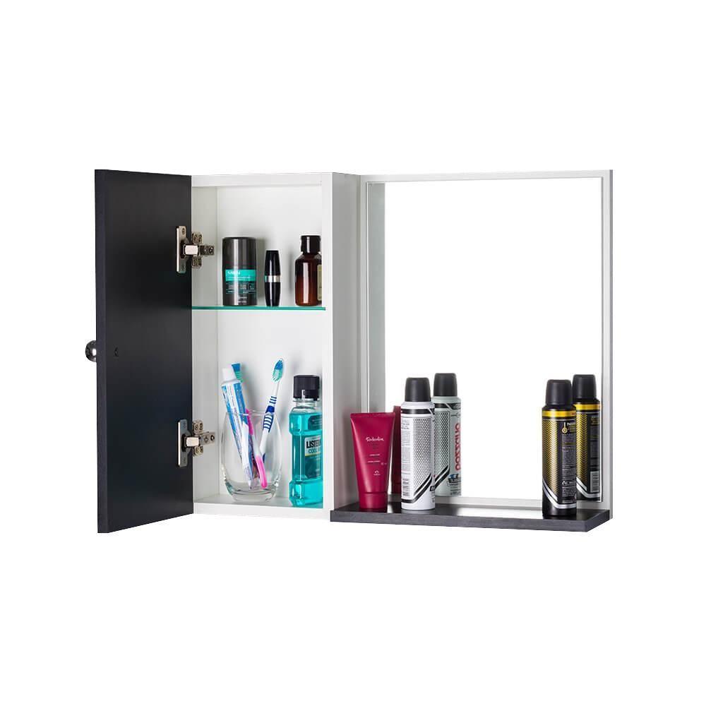 Armário de Banheiro com Espelho Preto e Branco - 2