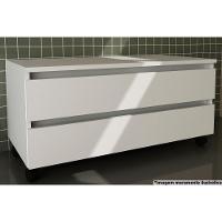 Balcão p/ Banheiro BN3603 2 Gavetas c/ Rodízio cor Branco - Tecno Mobili - 1