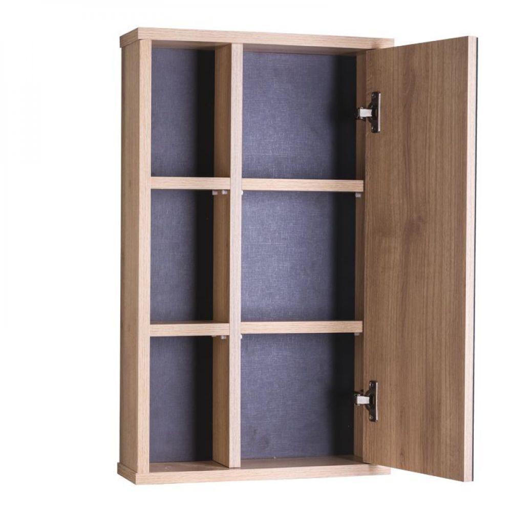 Armário para Banheiro com Espelho Milano Carvalho e Grafite - 3