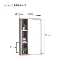 Armário para Banheiro com Espelho Milano Carvalho e Grafite - 5