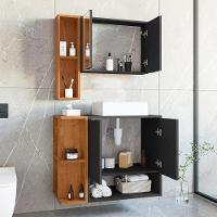 Gabinete Banheiro Star Com Cuba Dalla E Valvula Click Inox Preto Fosco/naturale Preto Fosco/naturale - 3