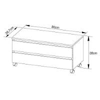 Balcão p/ Banheiro BN3603 2 Gavetas c/ Rodízio cor Mármore Branco - Tecno Mobili - 2