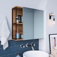 Armario Para Banheiro 60 Cm Com Espelho Preto Mell P1015 Pp Preto Mell - 3